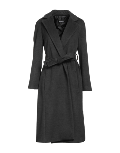 Shop Biancoghiaccio Woman Coat Steel Grey Size 12 Polyester, Viscose
