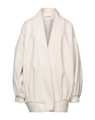 Shop Maria Vittoria Paolillo Mvp Woman Coat Ivory Size 4 Acrylic, Polyester, Wool In White