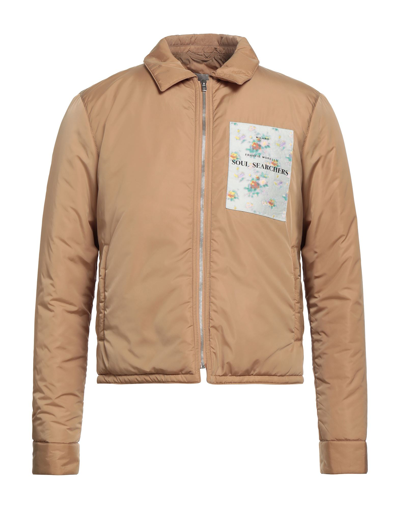 Shop Frankie Morello Man Jacket Beige Size Xxl Polyamide
