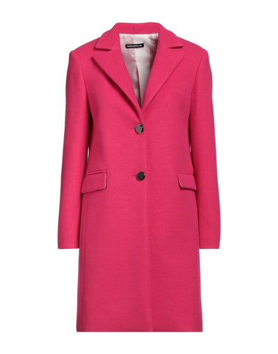 Shop Biancoghiaccio Woman Coat Fuchsia Size 8 Polyester In Pink
