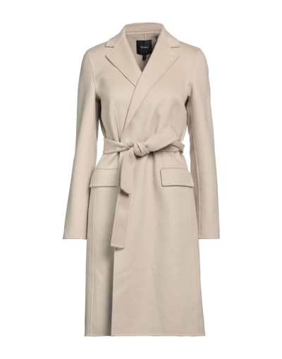 Shop Theory Woman Coat Beige Size M Wool, Cashmere