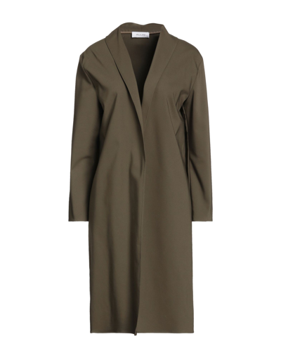 Shop Aglini Woman Overcoat Military Green Size 6 Cotton, Polyester, Elastane