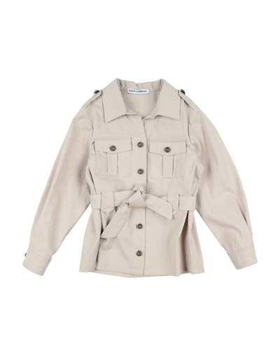 Shop Dolce & Gabbana Toddler Girl Overcoat & Trench Coat Beige Size 7 Cotton