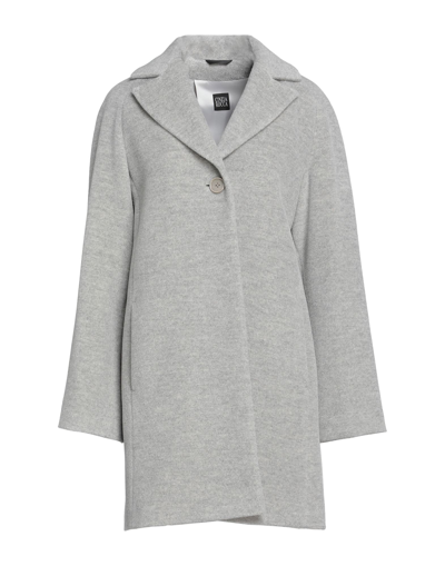Shop Cinzia Rocca Woman Coat Light Grey Size 10 Alpaca Wool, Virgin Wool