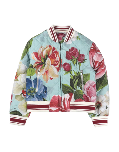 Shop Dolce & Gabbana Toddler Girl Jacket Sky Blue Size 7 Polyester