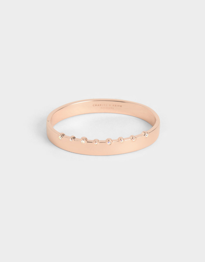 Charles & Keith Swarovski® Crystal Studded Bracelet In Rose Gold