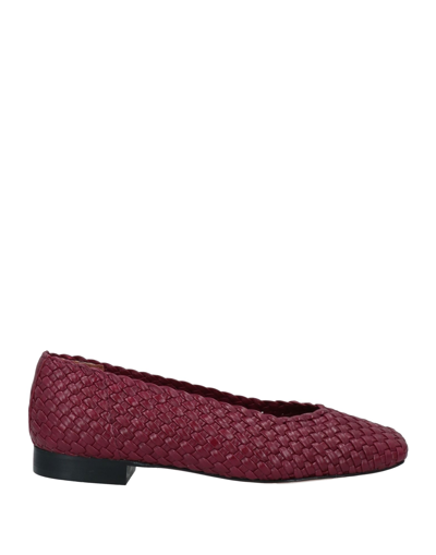 Shop Souliers Martinez Ballet Flats In Deep Purple