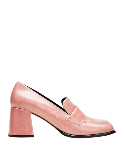 Shop 8 By Yoox Patent Leather Heeled Loafer Woman Loafers Pastel Pink Size 8 Calfskin
