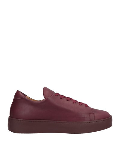 Shop Pomme D'or Woman Sneakers Burgundy Size 5.5 Calfskin In Red