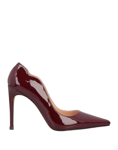 Shop Luca Valentini Woman Pumps Burgundy Size 7 Soft Leather In Red