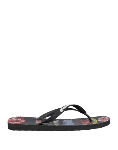 Shop Philipp Plein Man Thong Sandal Black Size 11-12 Rubber