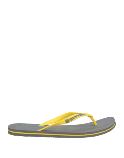 Shop Philipp Plein Man Thong Sandal Yellow Size 7 Rubber