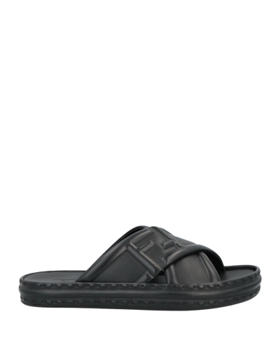Shop Fendi Man Sandals Black Size 8 Calfskin