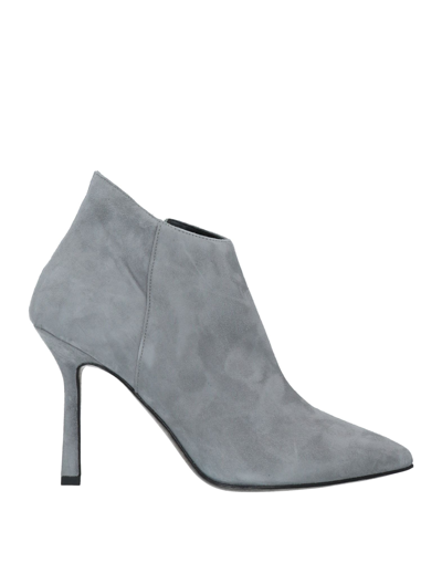 Shop Luca Valentini Woman Ankle Boots Light Grey Size 11 Soft Leather