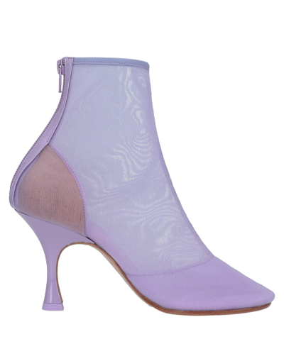 Shop Mm6 Maison Margiela Ankle Boots In Lilac