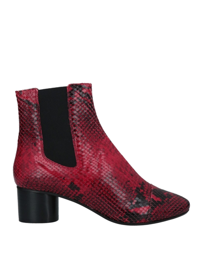 Shop Isabel Marant Woman Ankle Boots Red Size 6 Calfskin