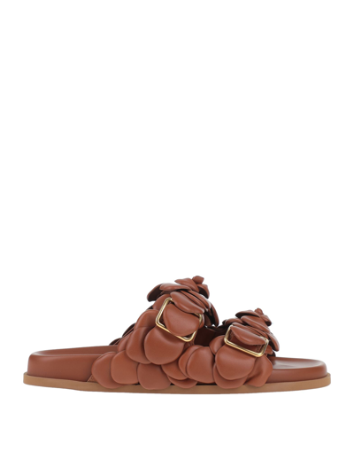 Shop Valentino Garavani Woman Sandals Brown Size 7 Soft Leather