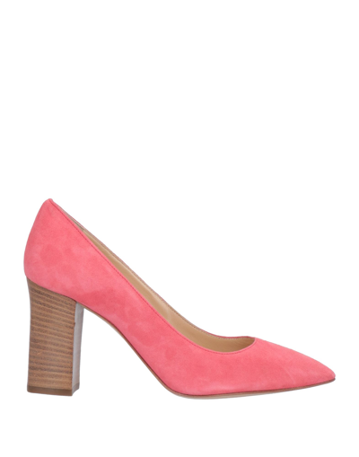 Shop Pollini Woman Pumps Coral Size 8 Soft Leather In Red