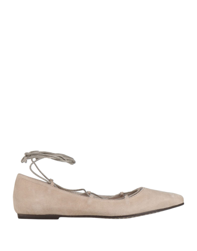 Shop Penelope Woman Ballet Flats Sand Size 8 Soft Leather In Beige