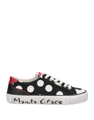 Shop Manila Grace Woman Sneakers Black Size 7 Textile Fibers, Soft Leather
