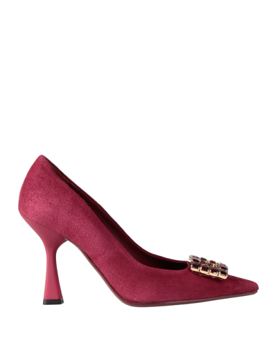 Shop Bianca Di Woman Pumps Burgundy Size 6 Soft Leather In Red