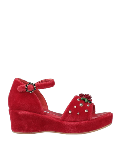 Shop Dolce & Gabbana Toddler Girl Sandals Red Size 9.5c Textile Fibers