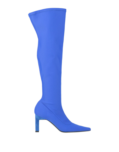 Shop Luca Valentini Woman Boot Bright Blue Size 7 Textile Fibers
