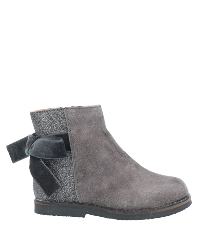 Shop Oca-loca Toddler Girl Ankle Boots Lead Size 10c Soft Leather In Grey