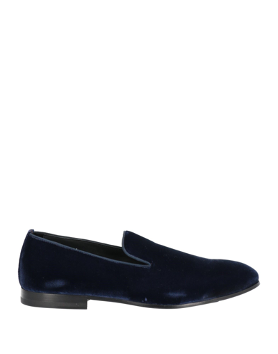 Shop Doucal's Man Loafers Blue Size 9 Textile Fibers