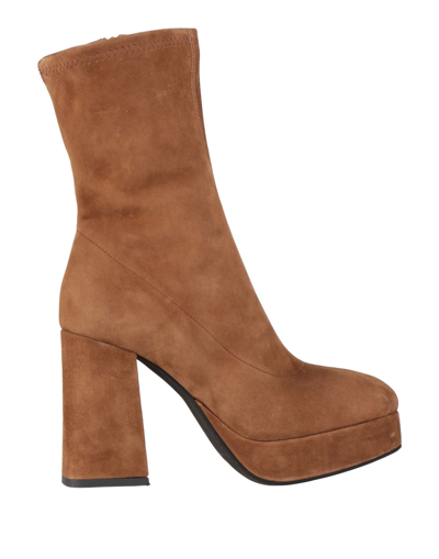 Shop Bianca Di Woman Ankle Boots Camel Size 8 Soft Leather In Beige