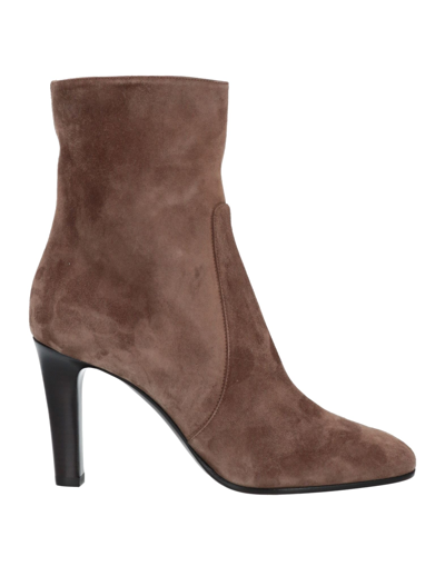 Shop Saint Laurent Woman Ankle Boots Khaki Size 7 Soft Leather