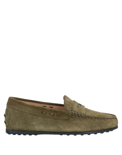 Shop Tod's Loafers In Military Green