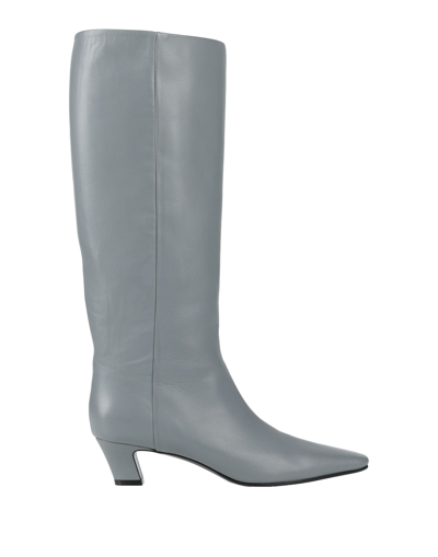 Shop Giampaolo Viozzi Knee Boots In Grey