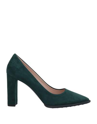 Shop Tod's Woman Pumps Dark Green Size 5.5 Soft Leather
