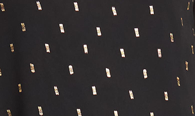 Eliza J Metallic Print Ruffle Cuff Shift Dress In Blk Gold