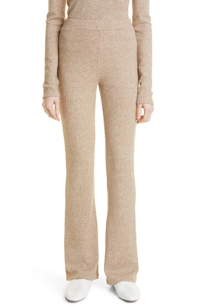 Vince Beige Rib Flared Pants In 288hwh-h Wheat