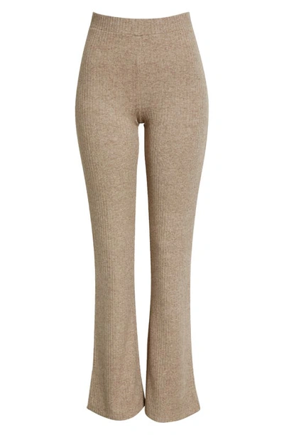 Vince Beige Rib Flared Pants In 288hwh-h Wheat