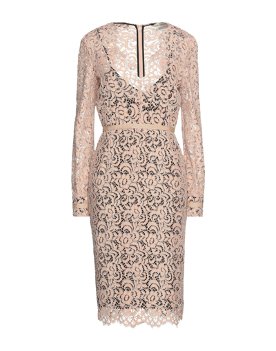 Shop Anna Molinari Woman Midi Dress Blush Size 10 Polyamide, Cotton In Pink