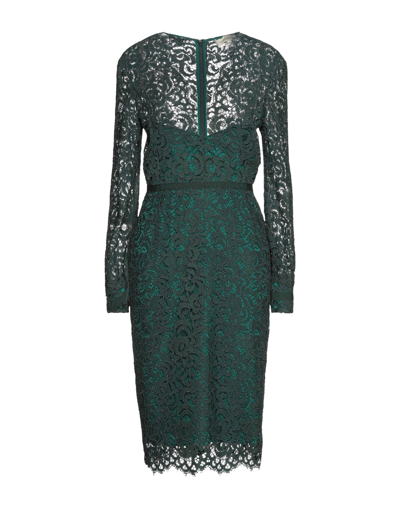 Shop Anna Molinari Woman Midi Dress Dark Green Size 4 Polyamide, Cotton