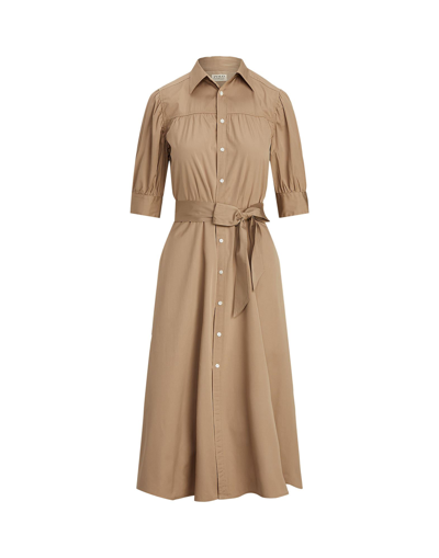 Shop Polo Ralph Lauren Midi Dresses In Khaki