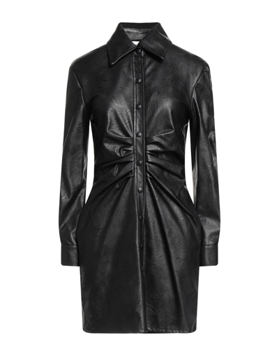 Shop Ainea Woman Mini Dress Black Size 6 Rayon, Polyurethane