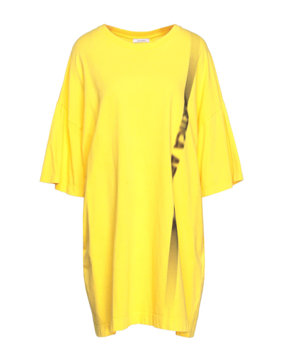 Shop Artica Arbox Artica-arbox Woman Short Dress Yellow Size Xs/s Cotton, Elastane