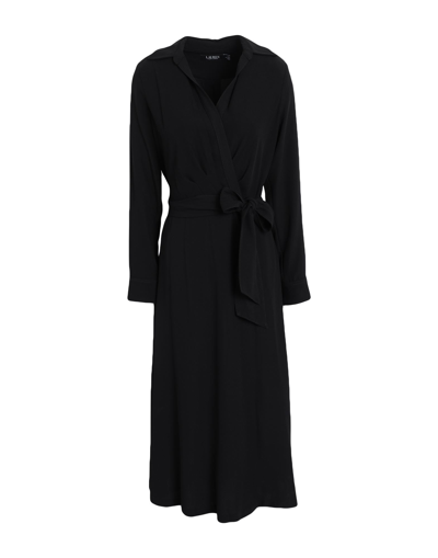 Shop Lauren Ralph Lauren Surplice Georgette Midi Dress Woman Midi Dress Black Size 8 Polyester