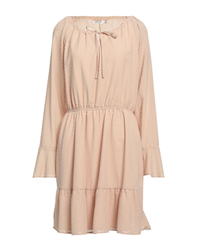 Shop Na-kd Woman Mini Dress Beige Size 10 Polyester