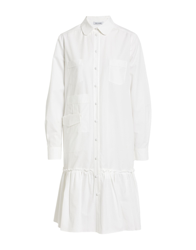 Shop Dice Kayek Woman Midi Dress White Size 6 Cotton