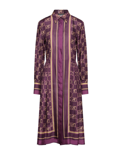 Shop Alberta Ferretti Woman Midi Dress Purple Size 6 Silk