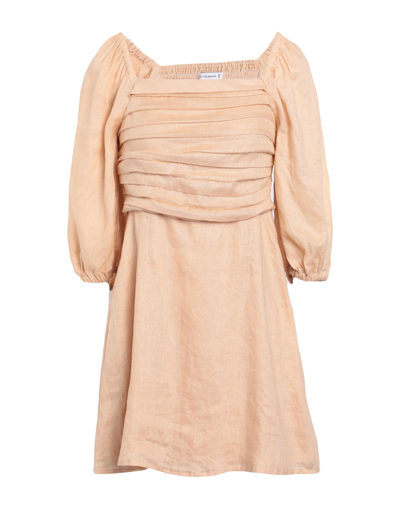 Shop Faithfull The Brand Woman Mini Dress Sand Size 6 Linen In Beige