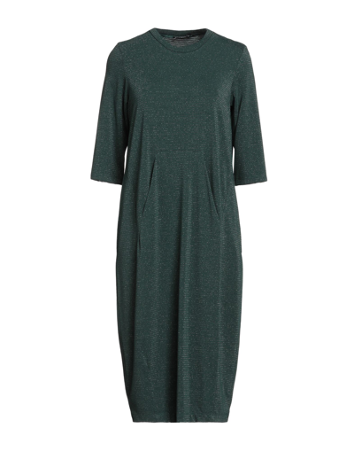 Shop Biancoghiaccio Woman Midi Dress Dark Green Size Xs Polyester, Viscose, Elastane