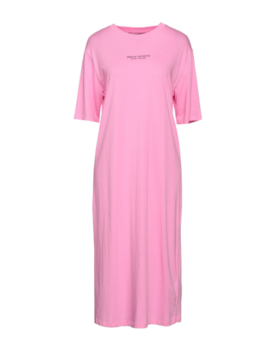 Shop Armani Exchange Midi Dresses In Pink