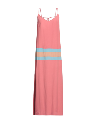 Shop Twinset Woman Maxi Dress Pastel Pink Size L Acetate, Silk